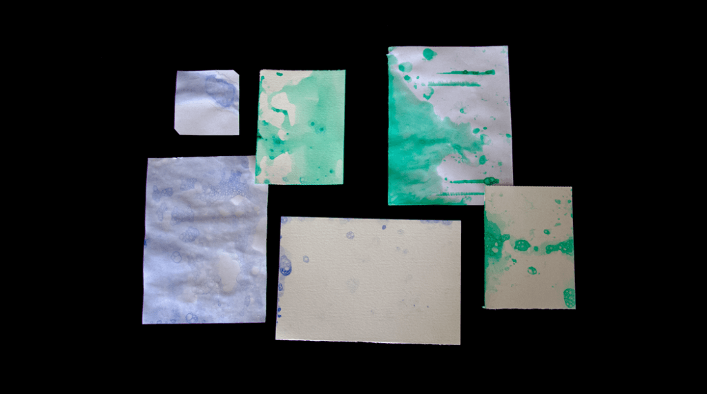Seifenblasen auf Papier Endergbnis des DIY Projektes